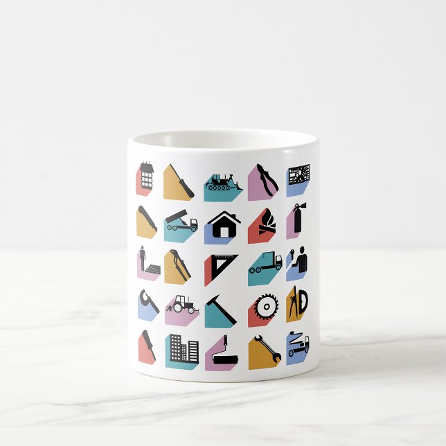 Caneca De Café Símbolos de Construção (Criador carregado)
