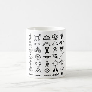 Caneca De Café Símbolos de Imagem Nativa Americana