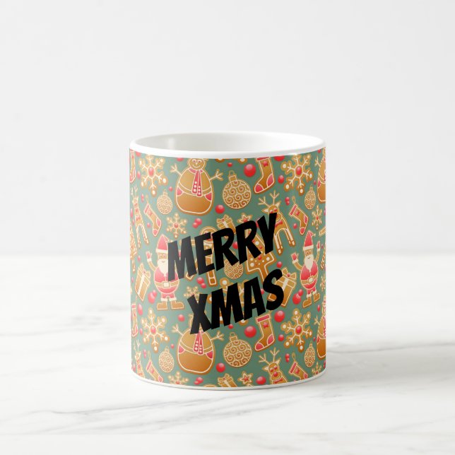 Caneca De Café Símbolos de Natal Felizes (Centro)