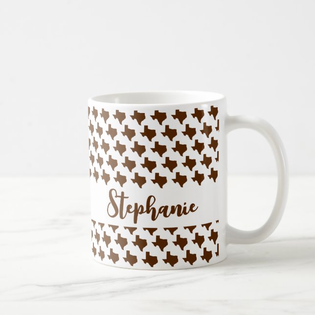 Caneca De Café Símbolos do Texas, Estado do Texas, Brown (Direita)