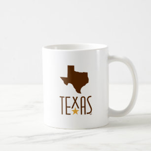 Caneca De Café Símbolos do Texas, Estado do Texas, castanho