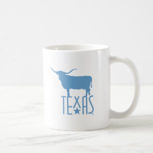 Caneca De Café Símbolos do Texas, Longhorn, azul