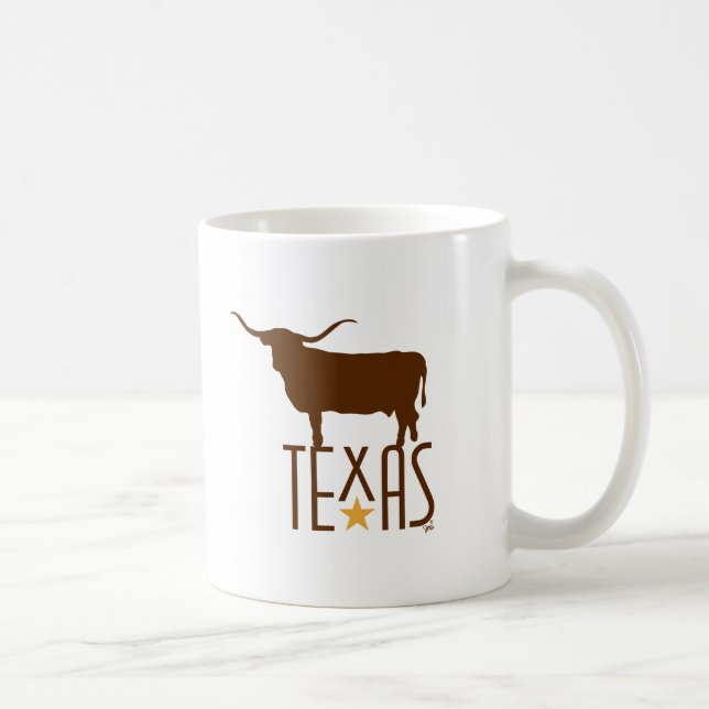 Caneca De Café Símbolos do Texas, Longhorn, marrom (Direita)