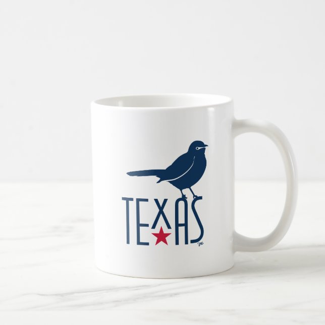 Caneca De Café Símbolos do Texas, Mockingbird (Direita)