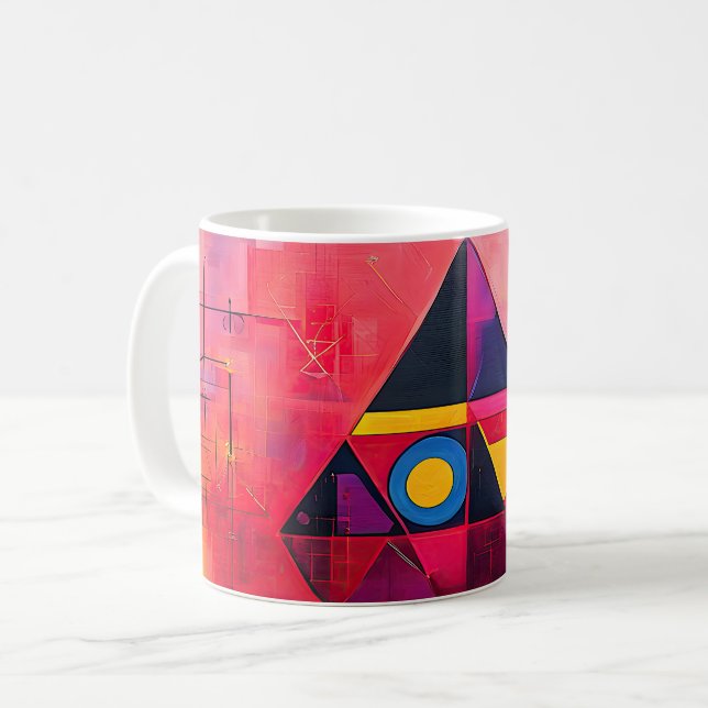Caneca De Café Símbolos Geométricos Abstrato nº 04. (Frente Esquerda)