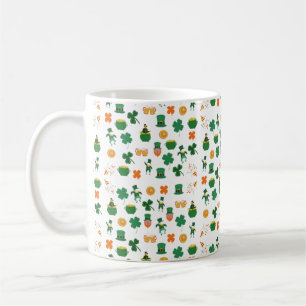 Caneca De Café Símbolos irlandeses sortudos, dia do padre santo