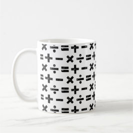 Caneca De Café Símbolos matemáticos preto e branco Padrão Lino Co