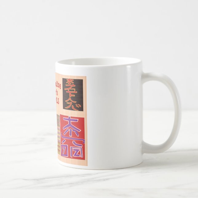 Caneca De Café Símbolos mestres da ARTE cura de REIKI - por (Direita)