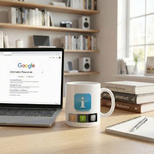 Caneca De Café Símbolos modernos de informações brilhantes