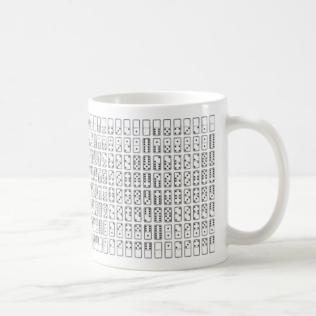 Caneca De Café Símbolos originais design preto e branco Domino (Direita)