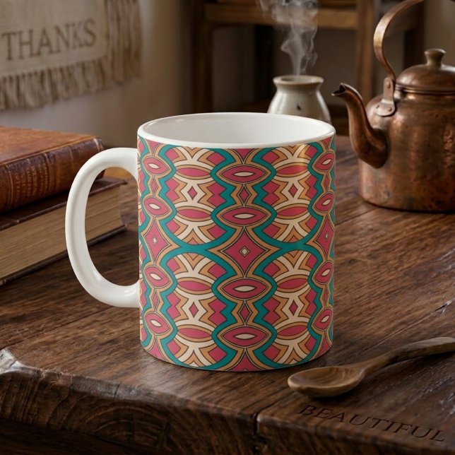 Caneca De Café Simetria de Diamante e Oval Chic (Criador carregado)