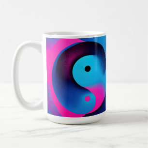 Caneca De Café Simetria Espiritual Yin Yang Abstrato Art Colorida