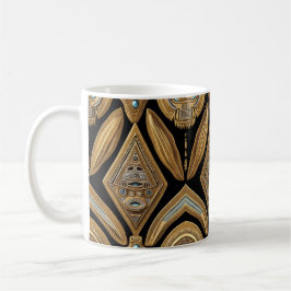 Caneca De Café Simetria Estelar Aztec: Padrão Cósmico