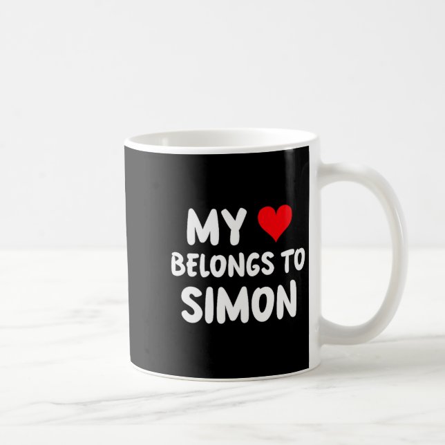 Caneca De Café Simon - My Heart Belongs To Simon - Love Premium T (Direita)