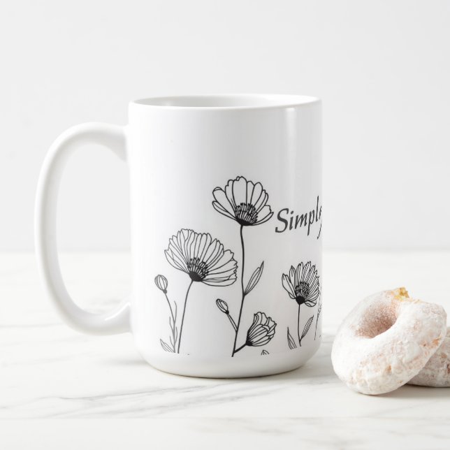 Caneca De Café Simple Botanical Mom Neutral Gift (Com Donut)