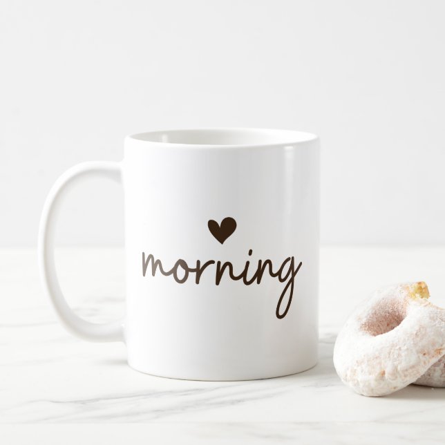 Caneca De Café Simple Brown "Morning" (Com Donut)