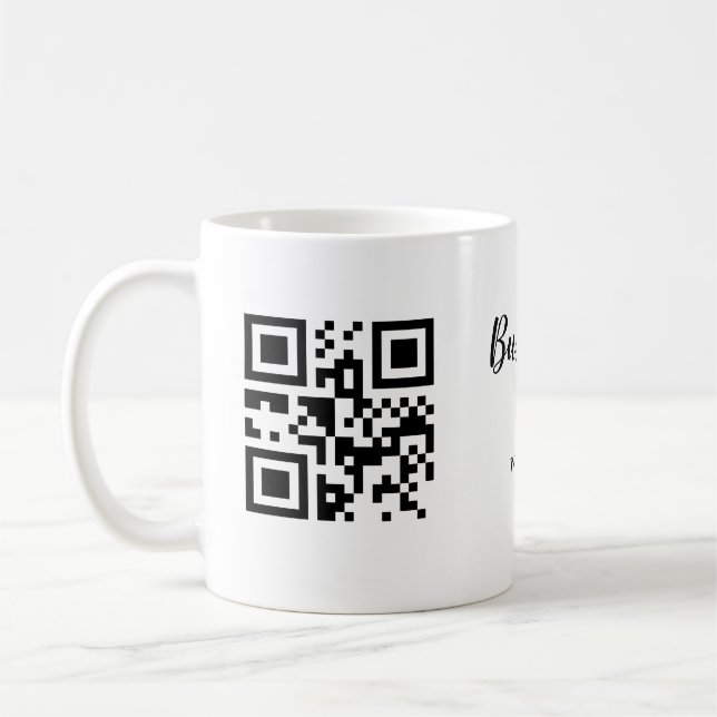 Caneca De Café Simple business company website barcode QR add nam (Esquerda)