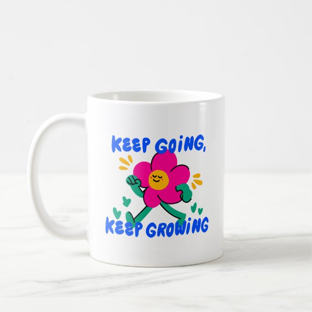 Caneca De Café Simple Cartoon Continue Seguindo Continue Crescend (Esquerda)