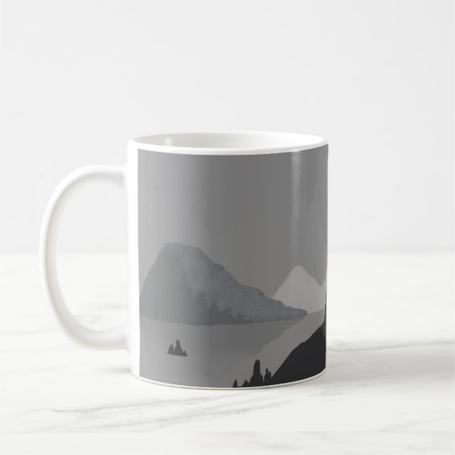 Caneca De Café Simple coffee mug with gray mountain landscape (Esquerda)