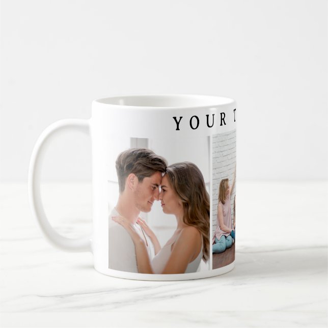 Caneca De Café Simple Custom  Photo Valentine's Day Coffee Mug (Esquerda)