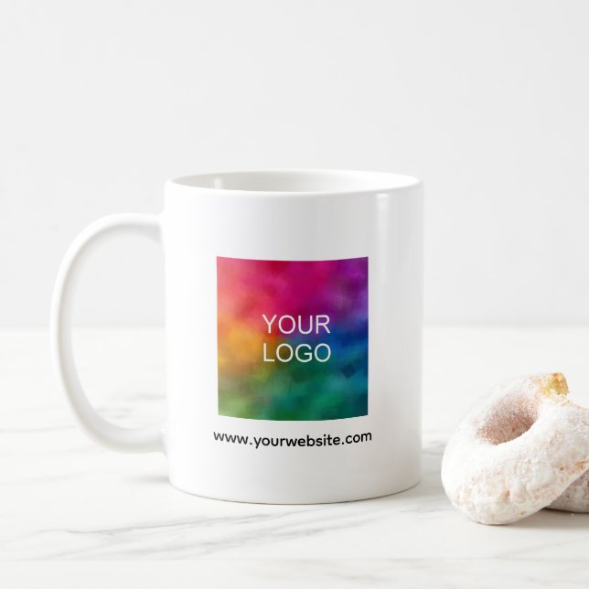 Caneca De Café Simple Design Upload Your Business Logo Here (Com Donut)