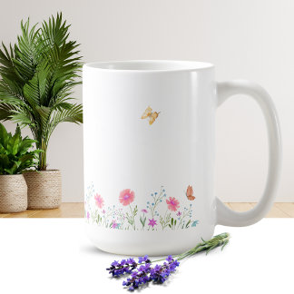 Caneca De Café Simple Flower Design Mug