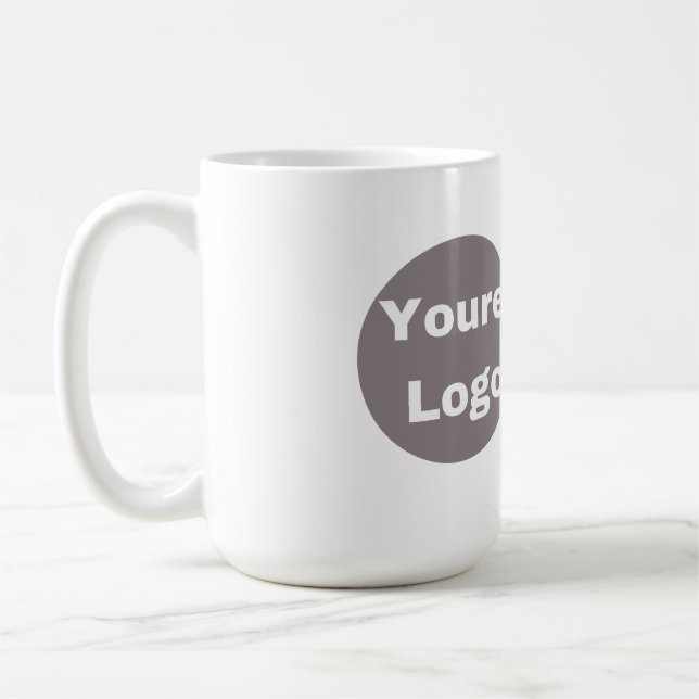 Caneca De Café Simple Logo and Text Business  personallze (Esquerda)