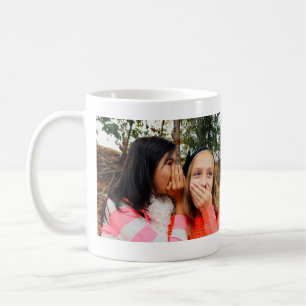 Caneca De Café simple minimal best friends name add photo text le