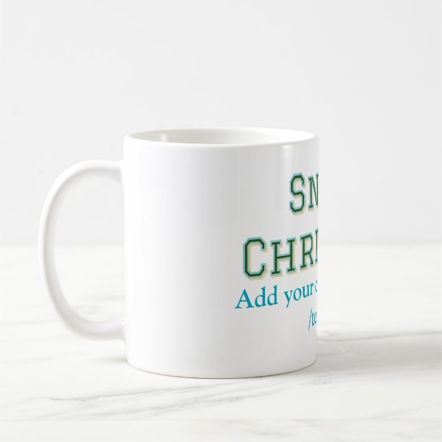 Caneca De Café Simple minimal green happy holidays Christmas  (Esquerda)