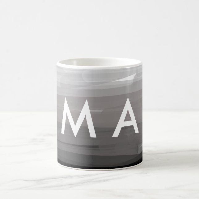 Caneca De Café Simple monogram add your name letter man minimal t (Centro)