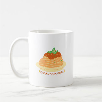 Caneca De Café Simple Positivity Think Pastative Cute Spaghetti