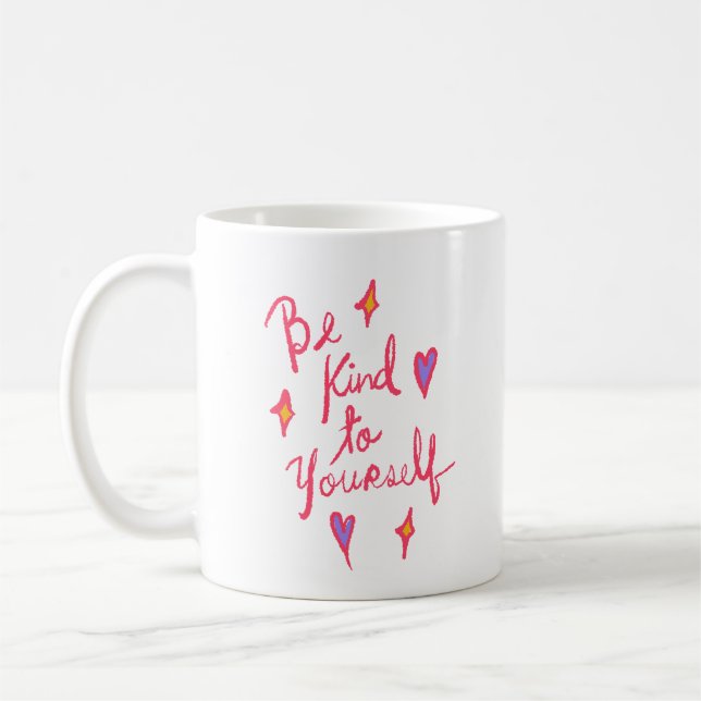 Caneca De Café Simples Amor Gentil Seja Gentil Consigo Mesmo (Esquerda)