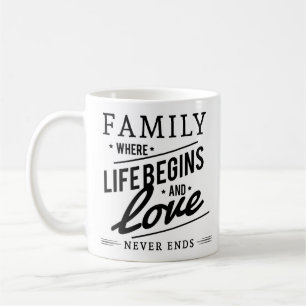Caneca De Café Simples Amor, Quitação Calorosa Família White Blac