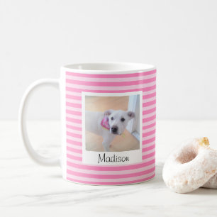 Caneca De Café Simples, Bebê Rosa Riscado Adicionar Nome e Foto