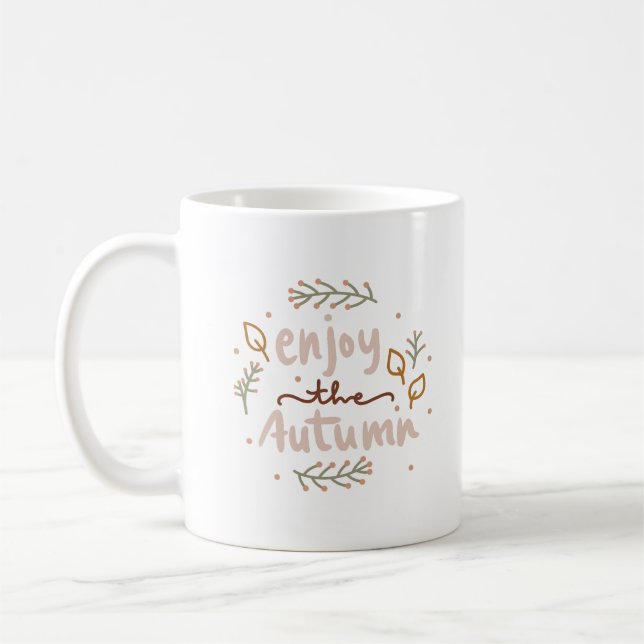 Caneca De Café Simples Beleza Aconchegante Encantadora Aproveite  (Esquerda)