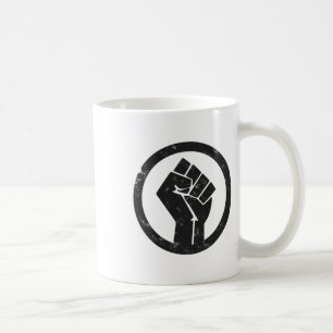 Caneca De Café Simples Black Life Material Protesto Power Fist Wi