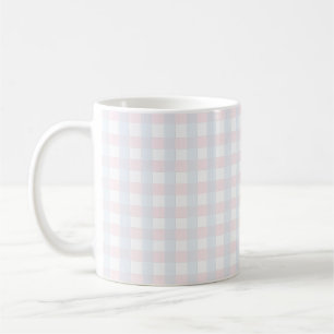 Caneca De Café Simples Cheque de Lâmpadas de Azul Pastel e Rosa P