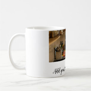 Caneca De Café simples colagem de fotos com nome da família mamãe
