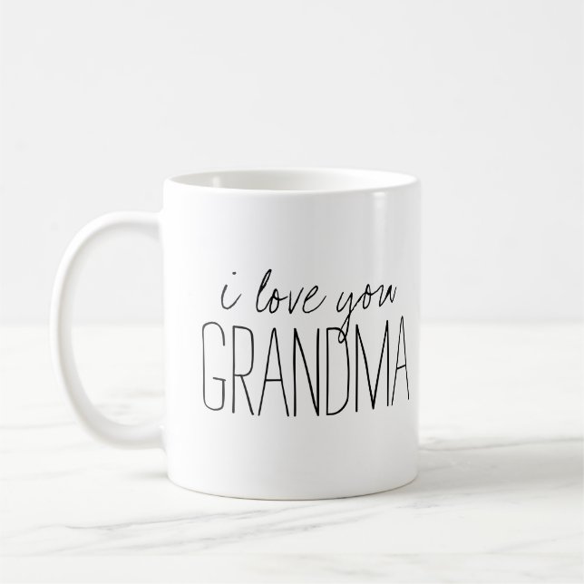 Caneca De Café Simples e Doce Personalizada Eu Te Amo Vovó (Esquerda)
