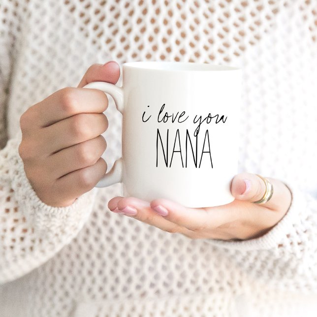 Caneca De Café Simples e Doce Personalizado Eu Te Amo Nana (Criador carregado)
