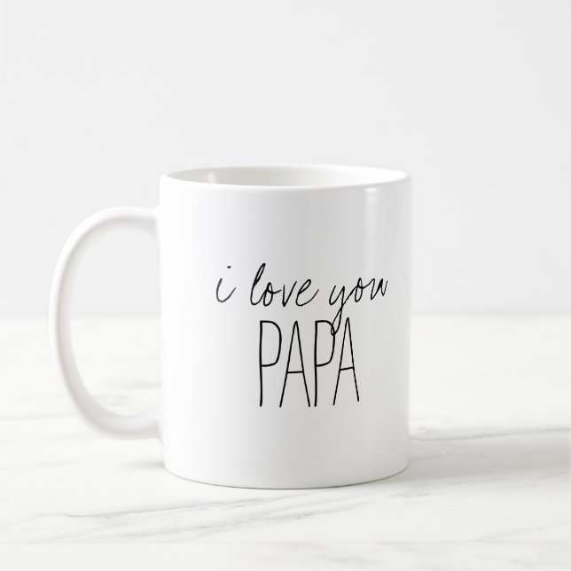 Caneca De Café Simples e Doce Personalizado Eu Te Amo Papai (Esquerda)