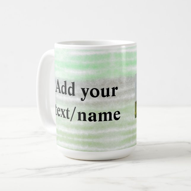 Caneca De Café simples e mínimo adicione seu nome coff (Frente Esquerda)