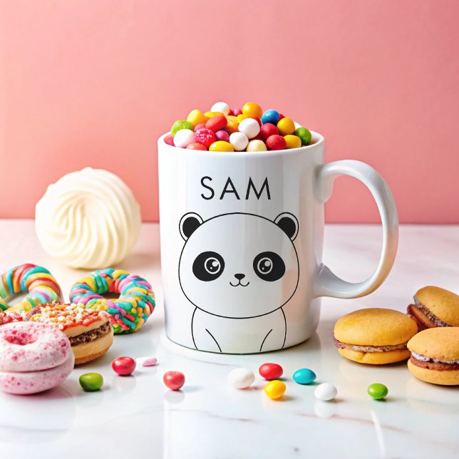 Caneca De Café Simples e Personalizado Panda kawaii (Criador carregado)