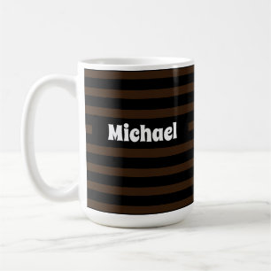 Caneca De Café Simples Escuro Escuro e Preto Nome Personalizado