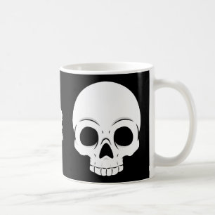 Caneca De Café Simples Halloween Dia Skull Nome Spooky