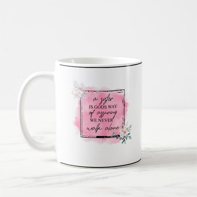 Caneca De Café Simples "Irmã é o caminho de Deus" Citação de Mug (Esquerda)