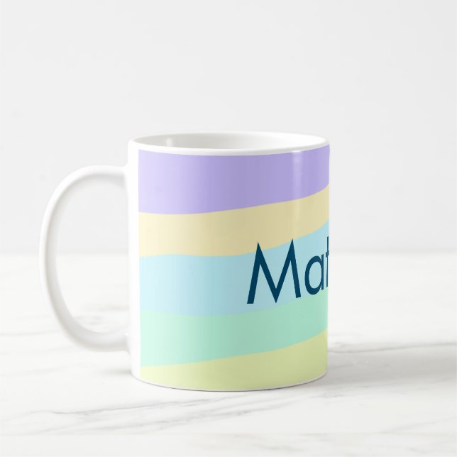Caneca De Café simples letra inicial monograma adicionar sua letr (Esquerda)