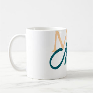 Caneca De Café simples minimal adicionar nome monograma laranja a