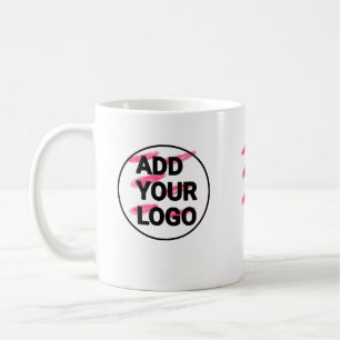 Caneca De Café simples minimal adicione seu logotipo/design aquar