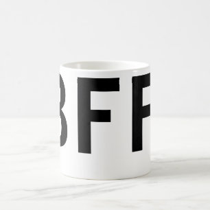Caneca De Café Simples minimal BFF melhores amigos família nome p